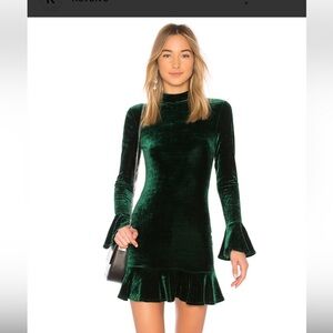 Chic velvet mini dress..Lovers & Friends ..color emerald green..Size Small